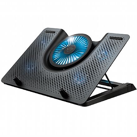 Notebook Acessórios - Suporte para Notebook Trust GXT1125 Quno - até 17" - com Cooler LED Azul - T23581