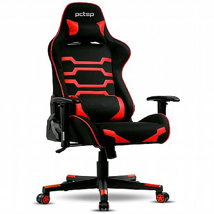 Cadeiras - Cadeira Gamer PCTop Power X-2555 - Encosto Reclinável de 180° - Preta e Vermelha - 0078841-01