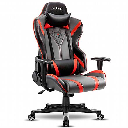 Cadeiras - Cadeira Gamer PCTop Spider X-2577 - Encosto Reclinável de 180° - Preta e Vermelha - 0078838-01