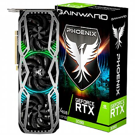 Placa de Vídeo - GeForce RTX 3090 24GB GDDR6X 384bits - Phoenix Series - Gainward NED3090019SB-132BX - Selo LHR