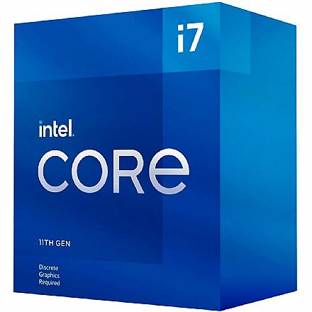 Processador Intel - Intel® Core i7 11700F - LGA 1200 - 2.5GHz (Turbo 4.8GHz) - Cache 16MB - 11ª Geração - BX8070811700F