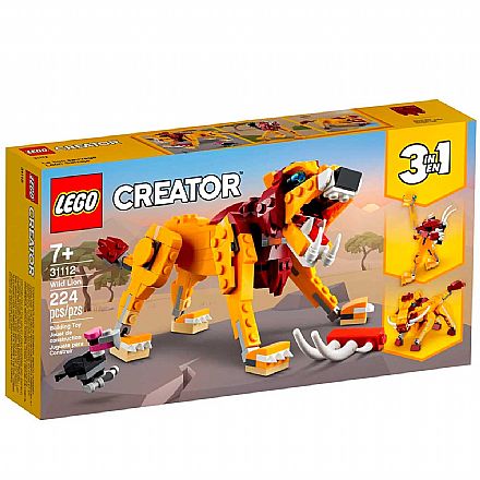 Brinquedo - LEGO Creator 3 Em 1 - Leão Selvagem - 31112