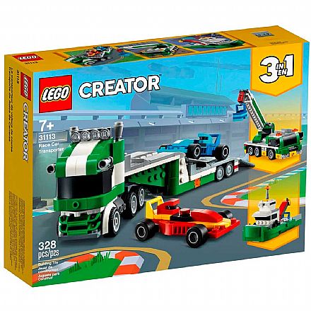 Brinquedo - LEGO Creator 3 Em 1 - Transportador de Carros de Corrida - 31113