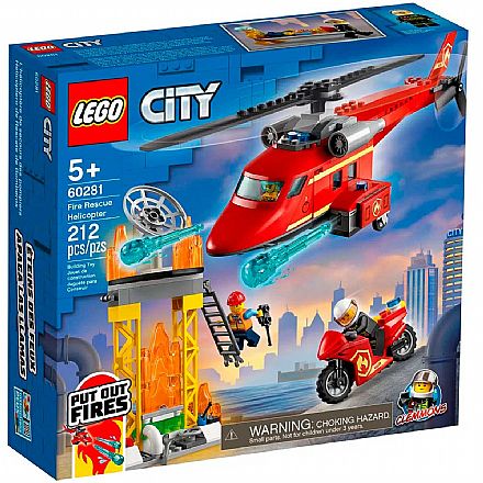 Brinquedo - LEGO City - Helicóptero de Resgate dos Bombeiros - 60281