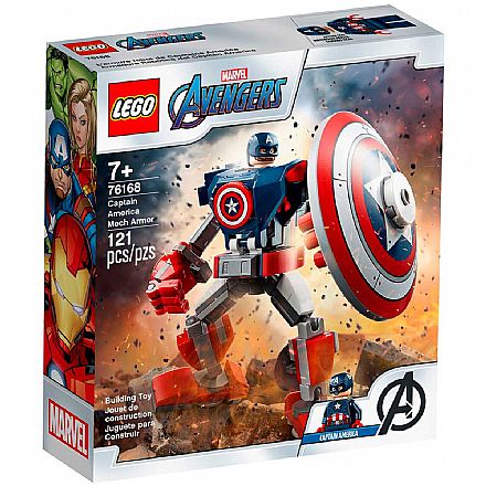 Brinquedo - LEGO Super Heroes Marvel - Armadura Robô do Capitão América - 76168