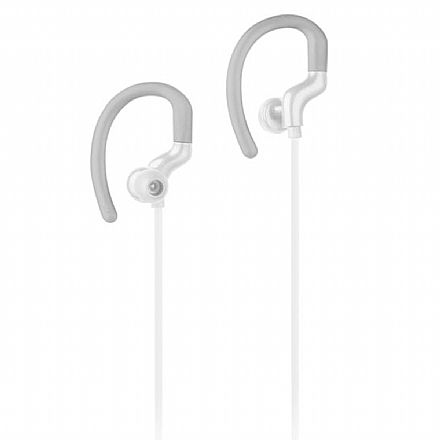 Fone de Ouvido - Fone de Ouvido Multilaser Earhook - Cinza e Branco - PH349