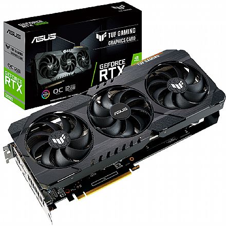 Placa de Vídeo - GeForce RTX 3060 12GB GDDR6 192bits - Asus TUF Gaming OC - TUF-RTX3060-O12G-GAMING - Selo LHR