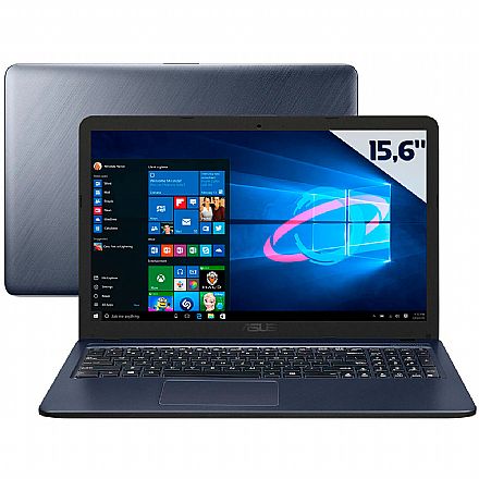 Notebook - Notebook Asus X543UA-DM3458T - Tela 15.6" Full HD, Intel i5 8250U, RAM 4GB, SSD 256GB, Windows 10 - Cinza