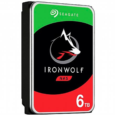 HD (Disco Rígido) - HD 6TB NAS SATA - 5400RPM - 256MB Cache - Seagate IronWolf - ST6000VN001