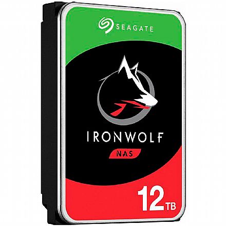 HD (Disco Rígido) - HD 12TB NAS SATA - 7200RPM - 256MB Cache - Seagate IronWolf - ST12000VN0008