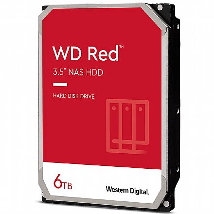 HD (Disco Rígido) - HD 6TB NAS SATA - 5400RPM - 64MB Cache - Western Digital RED - WD60EFAX