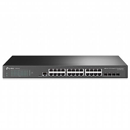 Rede Switch - Switch 24 Portas TP-Link TL-SG3428 - Gigabit - 4 Portas SFP - Gerenciável L2+ - JetStream