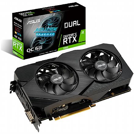 Placa de Vídeo - GeForce RTX 2060 6GB GDDR6 192bits - Asus Dual OC 90YV0CH2-M0NA00 - Selo LHR