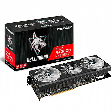 Placa de Vídeo - AMD Radeon RX 6700 XT 12GB GDDR6 192bits - Power Color HellHound 12GBD6-3DHL