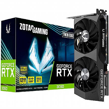 Placa de Vídeo - GeForce RTX 3060 12GB GDDR6X 192bits - Zotac Twin Edges OC ZT-A30600H-10M - Selo LHR