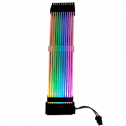 Cabo & Adaptador - Cabos extensores Sleeved Rise Mode Aura RGB - 24cm - RM-SL-RGB