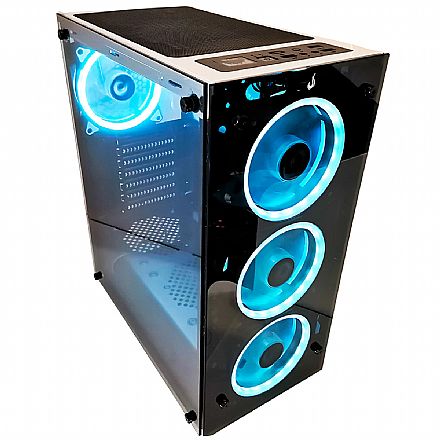 Gabinete - Gabinete Gamer Rise Mode Glass 06 - Lateral e Frontal em Vidro - USB 3.0 - Sem Coolers - RM-WT-06-SF