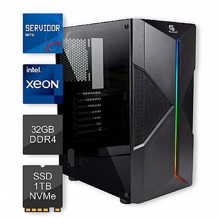 Servidor - Servidor Bits 2024 - Intel® Xeon E-2324G, RAM 32GB non-ECC, SSD 1TB NVMe