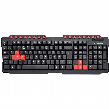 Teclado - Teclado Gamer C3Tech KG-10BK - ABNT2 - Teclas Multimídia