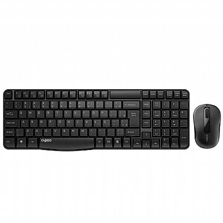 Kit Teclado e Mouse - Kit Teclado e Mouse sem Fio Rapoo X1800S - ABNT2 - 1000dpi - RA001