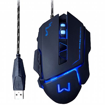 Mouse - Mouse Gamer Multilaser Warrior Ivor - 3200dpi - 7 Botões - MO261