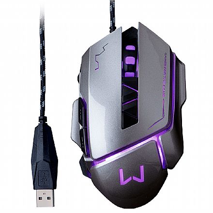 Mouse - Mouse Gamer Multilaser Warrior Ivor - 3200dpi - 7 Botões - Grafite - MO262