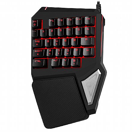 Teclado - Teclado Gamer Semi Mecânico Multilaser Warrior One Hand Drugi - LED Multicores - TC238