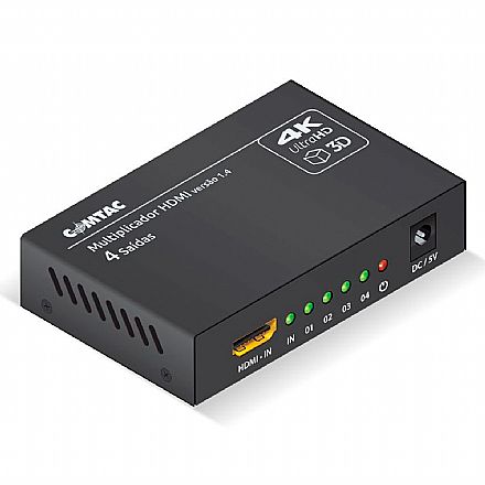 Cabo & Adaptador - Multiplicador de Vídeo HDMI 4K - Splitter com 4 saídas - Comtac 9378