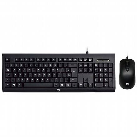 Kit Teclado e Mouse - Kit Teclado e Mouse HP KM100 - ABNT2 - 1600dpi