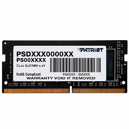 Memória para Notebook - Memória SODIMM 8GB DDR4 3200MHz Patriot - para Notebook - PSD48G320081S