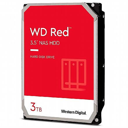 HD (Disco Rígido) - HD 3TB NAS SATA - 5400RPM - 256MB Cache - Western Digital RED - WD30EFAX