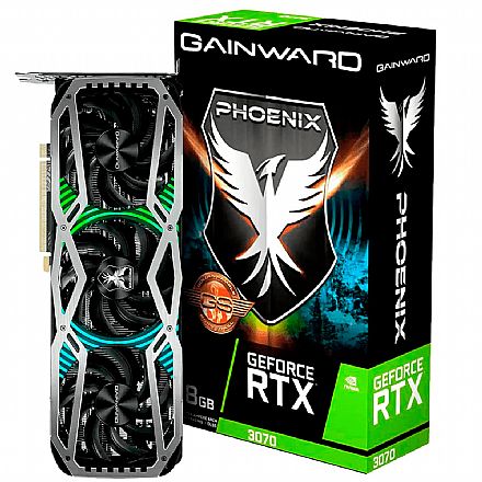 Placa de Vídeo - GeForce RTX 3070 8GB GDDR6 256bits - Phoenix Series GS - Gainward NE63070S19P2-1041X - Selo LHR