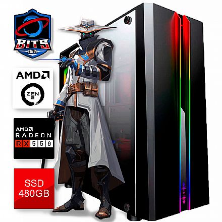 Computador Gamer - PC Gamer Bits - AMD 4700S, 16GB GDDR6, SSD 480GB, Video Radeon RX 550