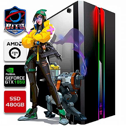 Computador Gamer - PC Gamer Bits - AMD 4700S, 16GB GDDR6, SSD 480GB, Video GeForce GTX 1650