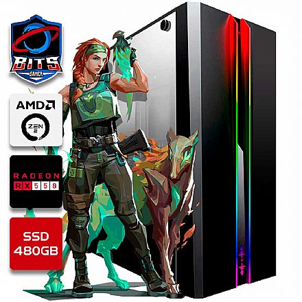 Computador Gamer - PC Gamer Bits 2023 - AMD 4700S, 16GB GDDR6, SSD 480GB, Video Radeon RX 550