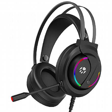 Fone de Ouvido - Headset Gamer Bluecase BHG-501 - para Console e PC - Conector P2 e P3 - LED 7 Cores