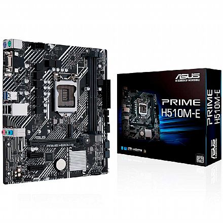 Placa Mãe para Intel - Asus Prime H510M-E (LGA 1200 DDR4 3200 OC) - Chipset Intel H510 - USB 3.2 - Slot M.2 - Micro ATX