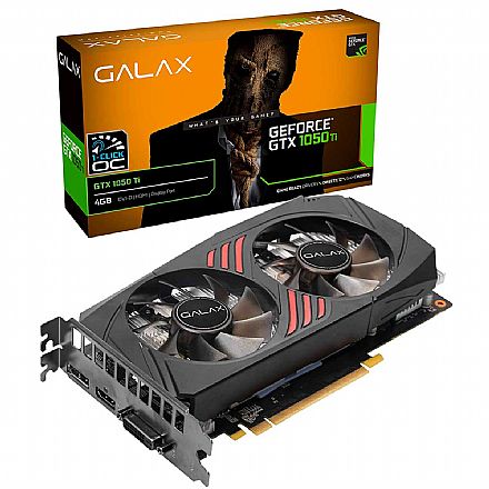 Placa de Vídeo - GeForce GTX 1050 Ti 4GB GDDR5 128bits - Galax OC 50IQH8DSQ3CC