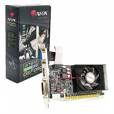 Placa de Vídeo - GeForce GT 610 2GB GDDR3 64bits - Afox AF610-2048D3L7-V5