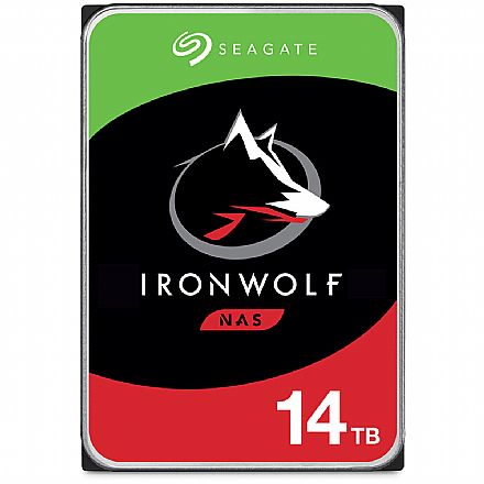 HD (Disco Rígido) - HD 14TB NAS SATA - 7200RPM - 256MB Cache - Seagate IronWolf - ST14000VN0008