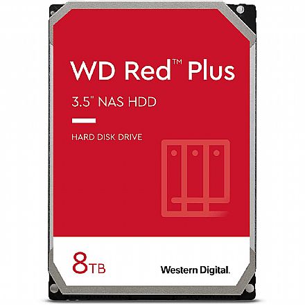 HD (Disco Rígido) - HD 8TB NAS SATA - 7200RPM - 256MB Cache - Western Digital RED Plus - WD80EFBX