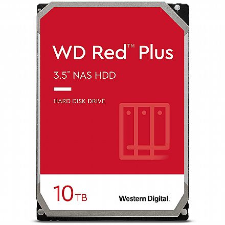 HD (Disco Rígido) - HD 10TB NAS SATA - 7200RPM - 256MB Cache - Western Digital RED Plus - WD101EFBX