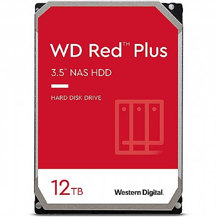HD (Disco Rígido) - HD 12TB NAS SATA - 7200RPM - 256MB Cache - Western Digital RED Plus - WD120EFBX