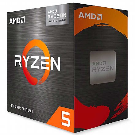 Processador AMD - AMD Ryzen 5 5600G Hexa Core - 12 Threads - 3.9GHz (Turbo 4.4GHz) - Cache 16MB - AM4 - TDP 65W - 100-100000252BOX