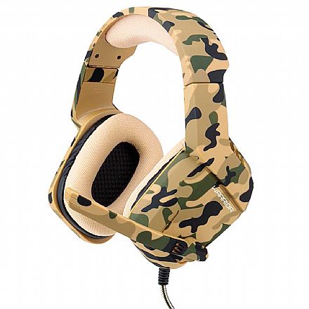 Fone de Ouvido - Headset Gamer Multilaser Warrior Osborn Army PH336 - Controle de Volume e Microfone - Conector P2 - Camuflado