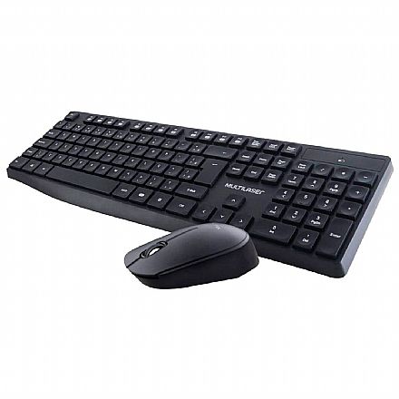 Kit Teclado e Mouse - Kit Teclado e Mouse sem Fio Multilaser TC244 - 1600dpi - ABNT2