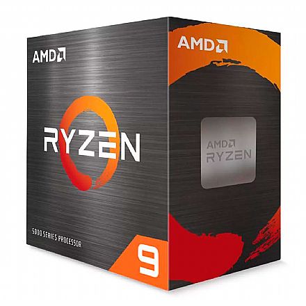 Processador AMD - AMD Ryzen 9 5900X - 12 Núcleos - 24 Threads - 3.7GHz (Turbo 4.8 GHz) - Cache 70MB- AM4 - TDP 105W - 100-100000061WOF