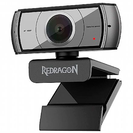 Webcam e Videoconferência - Web Câmera Redragon Apex 2 - Vídeochamadas em Full HD 1080p - com Microfone - GW900-1