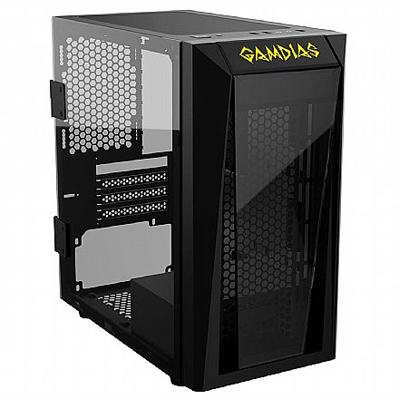 Gabinete - Gabinete Gamer Gamdias Talos E1 - Lateral e Frontal em Vidro Temperado - USB 3.0