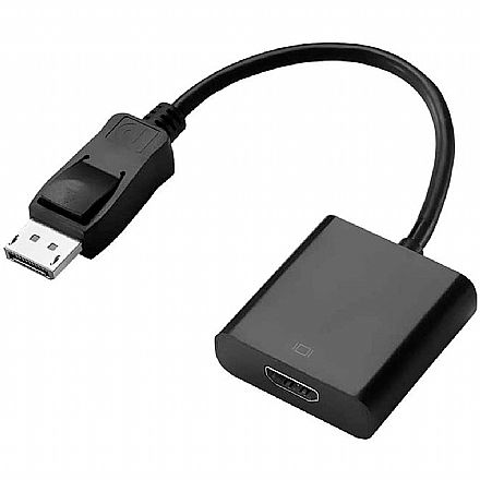 Cabo & Adaptador - Adaptador Conversor DisplayPort para HDMI - 23cm (DisplayPort M X HDMI F) - Shinka